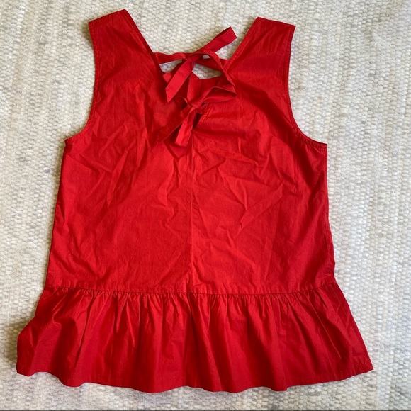J. Crew | Red Peplum Tank Top - Picture 2 of 4